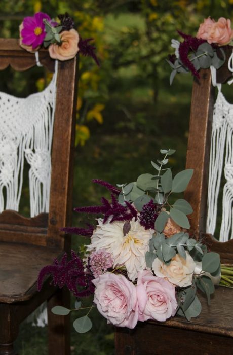 Décorations de chaises en macramé