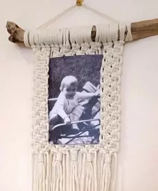 Porte photo en macramé
