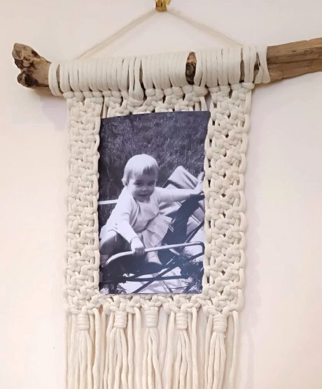 Porte photo en macramé