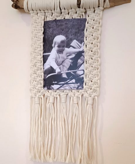 Porte photo en macramé