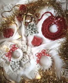 Coffret décorations de noël en macramé