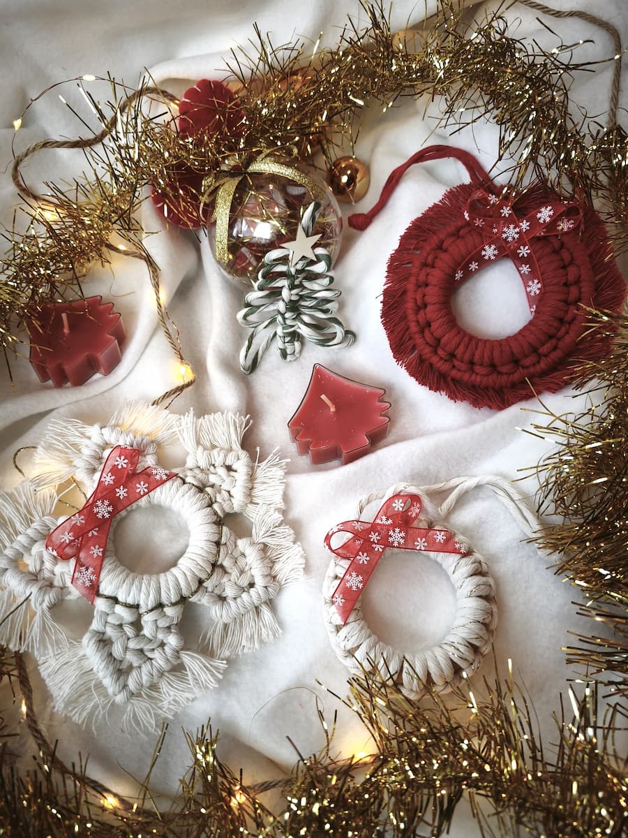 Coffret décorations de noël en macramé