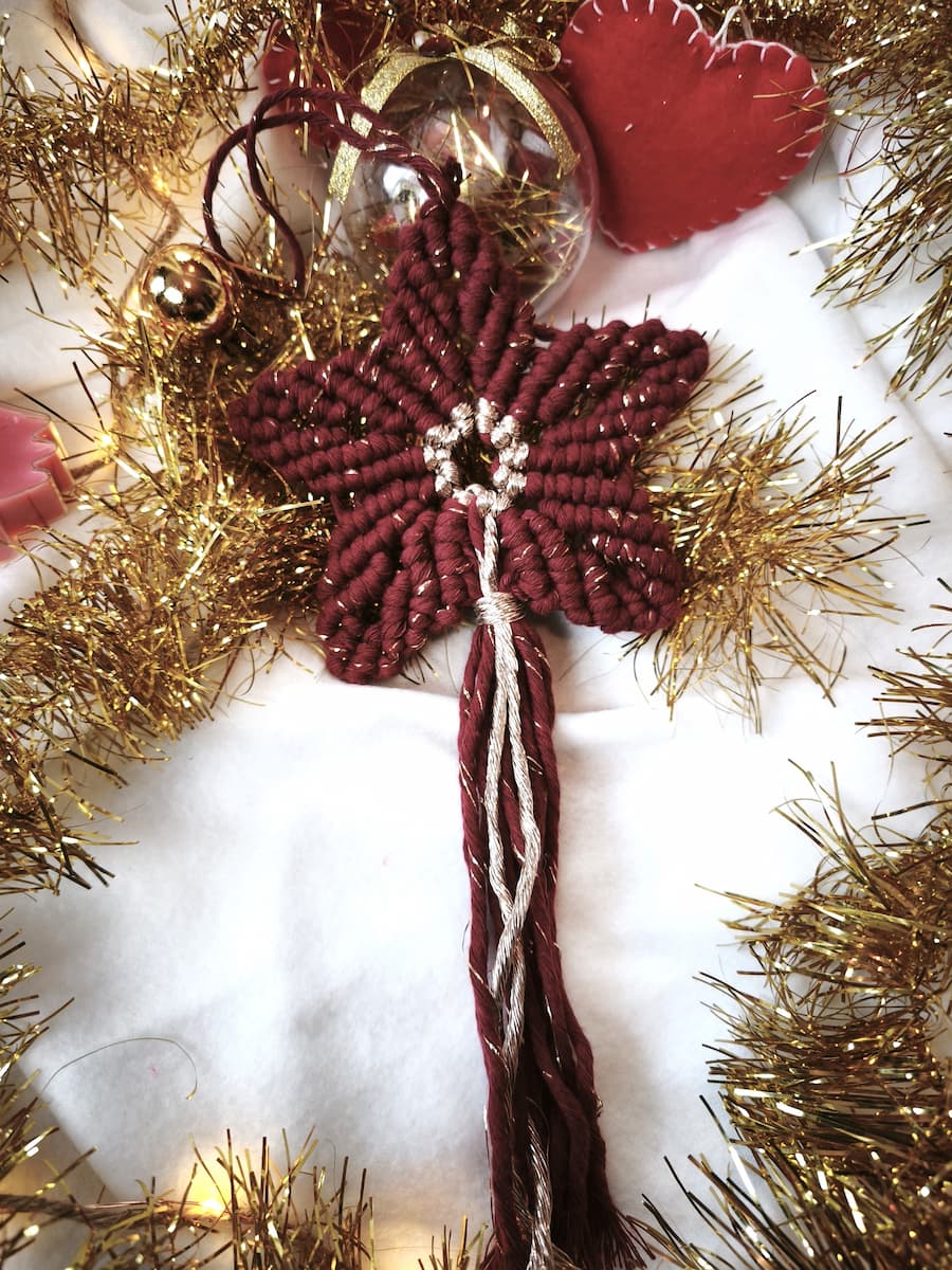 étoile de Noël en macramé