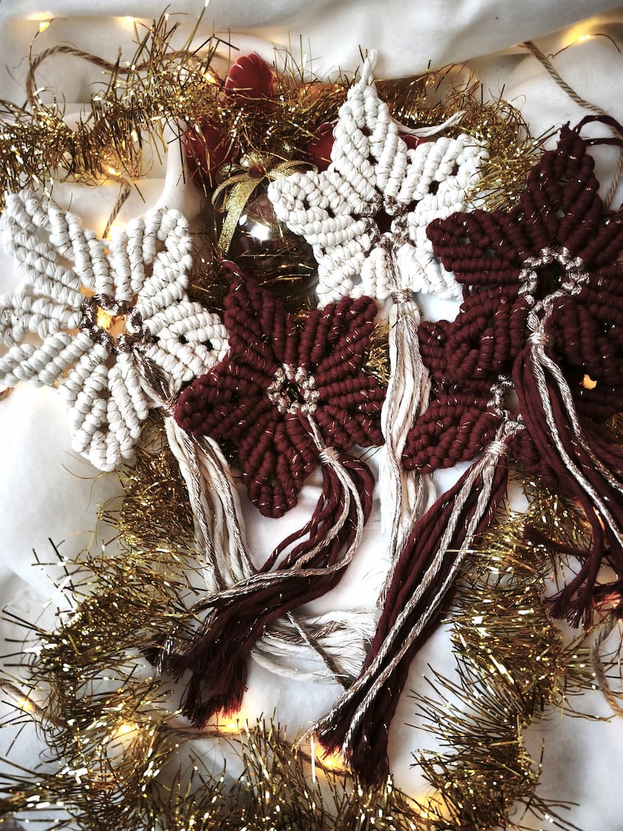 étoile de Noël en macramé